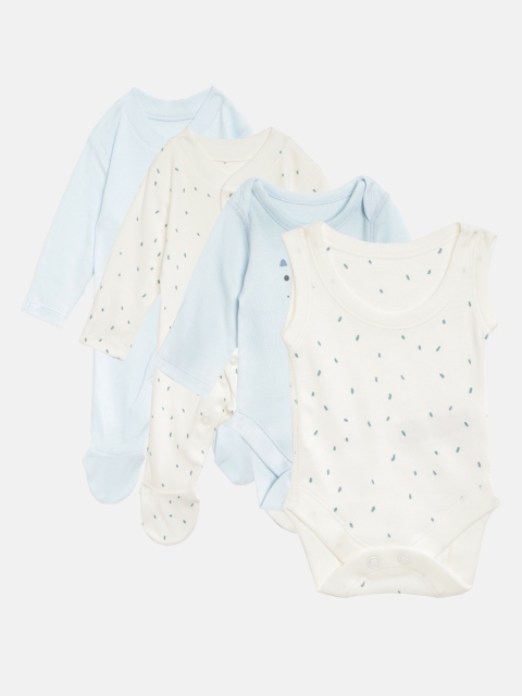 

Marks & Spencer Kids Pack of 2 Sleepsuits & 2 Bodysuits with Cap, Blue