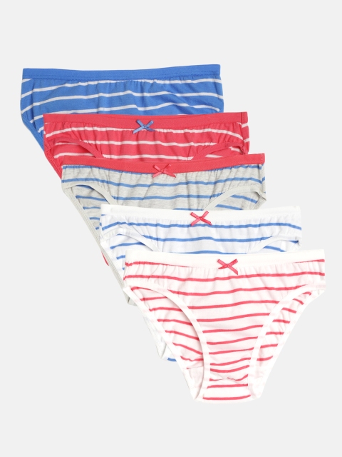 

Marks & Spencer Girls Pack of 5 Basic Striped Briefs T711682D, Blue