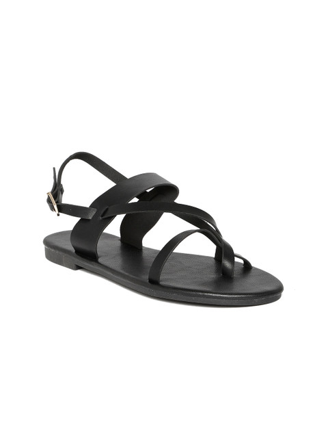 

FOREVER 21 Women Black Solid One Toe Flats
