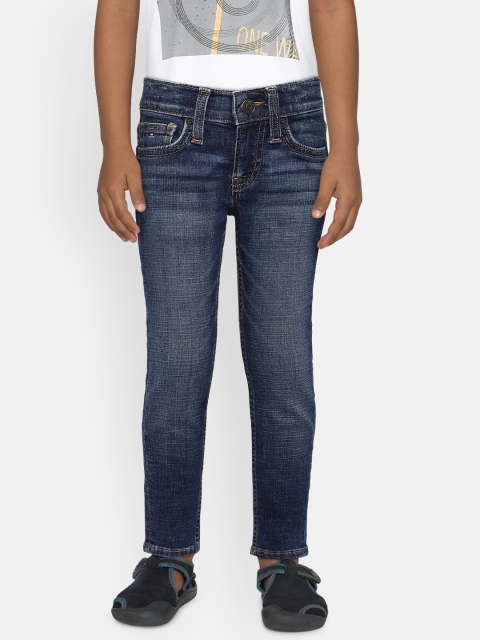 

Tommy Hilfiger Boys Navy Blue Slim Fit Mid-Rise Clean Look Stretchable Jeans