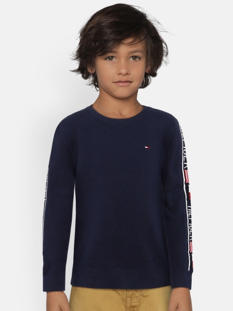 

Tommy Hilfiger Boys Navy Blue Solid Sweater