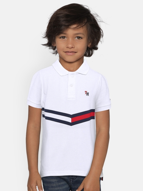 

Tommy Hilfiger Boys White Printed Polo Collar T-shirt