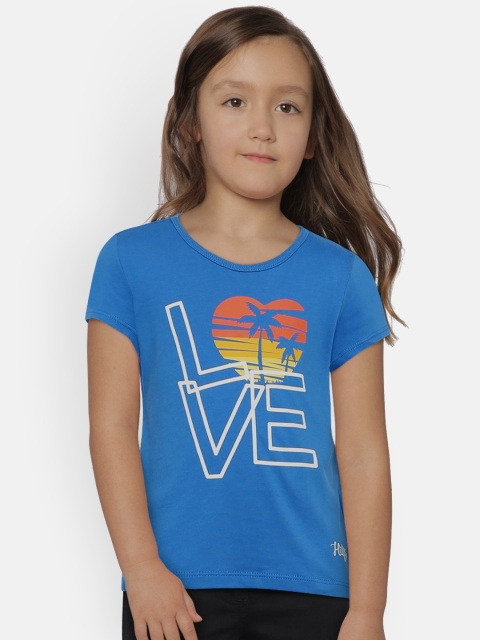

Tommy Hilfiger Girls Blue Printed Round Neck T-shirt
