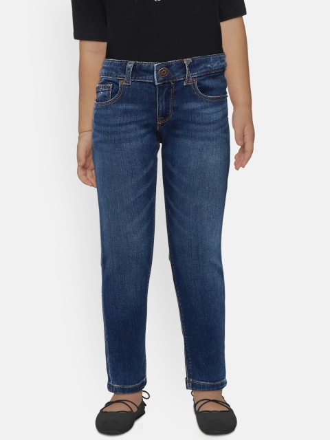 

Tommy Hilfiger Girls Blue Regular Fit Mid-Rise Clean Look Stretchable Jeans