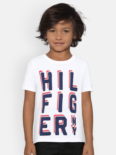 

Tommy Hilfiger Boys White Printed Round Neck T-shirt