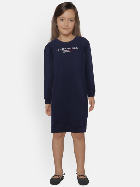 

Tommy Hilfiger Girls Navy Blue Printed Knitted Sweatshirt Dress