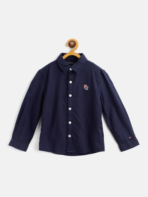 

Tommy Hilfiger Boys Navy Blue Regular Fit Solid Casual Shirt