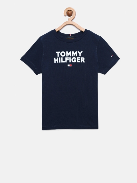 

Tommy Hilfiger Boys Navy Blue Printed Round Neck T-shirt
