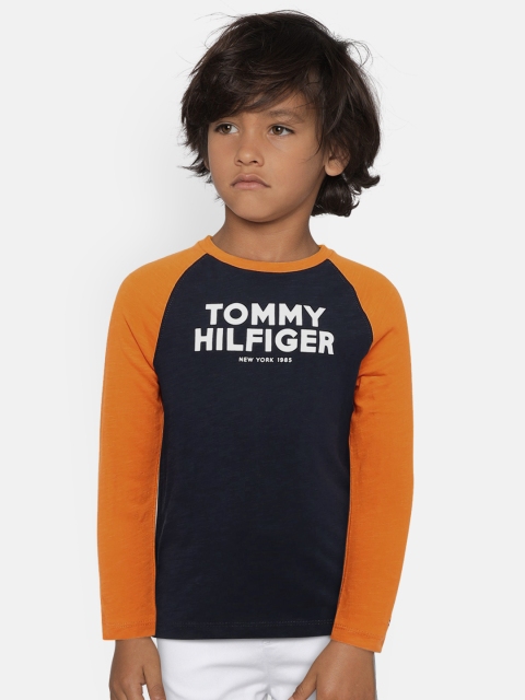 

Tommy Hilfiger Boys Navy Blue Printed Round Neck T-shirt