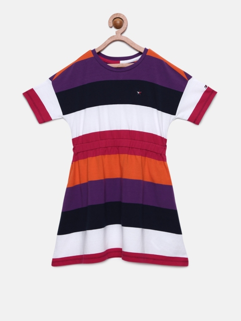 

Tommy Hilfiger Girls Multicoloured Striped Fit and Flare Dress, Multi