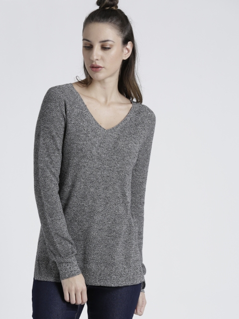 

GAP Women V-neck Pullover Sweater, Charcoal
