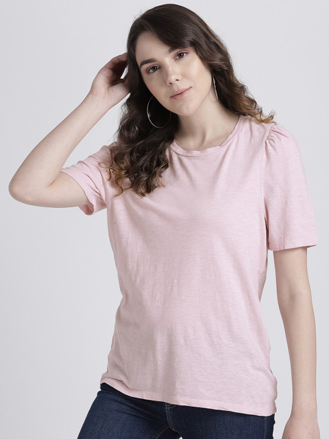 

GAP Women Short Puff Sleeve T-shirt, Pink
