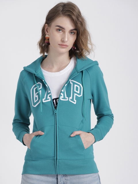 

GAP Women Classic LOGO Zip Hoodie, Blue