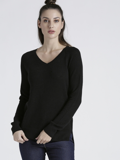 

GAP Women V-neck Pullover Sweater, Black