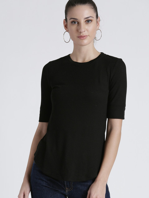 

GAP Women Drapey Sleeve Thermal T-shirt, Black