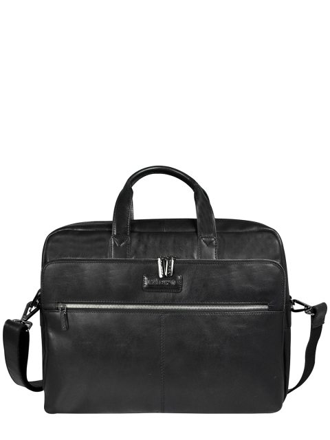 

CALFNERO Men Black Solid Leather Laptop Bag