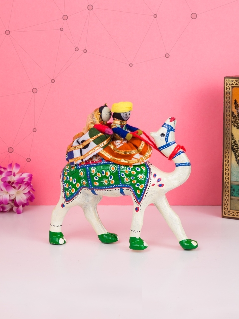 

Golden Peacock Multicoloured Camel Shaped Showpiece, Multi