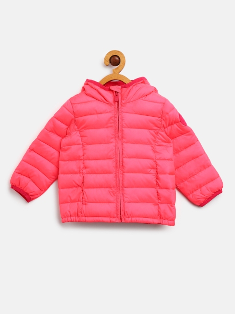 

GAP Girls Fuchsia Solid Water Resistant Hooded Puffer Jacket