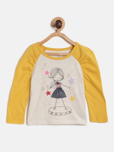 

GAP Girls Graphic Raglan Pure Cotton Top, White