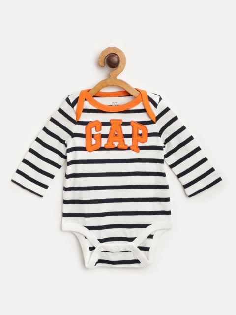 

GAP Baby Boy's Logo Long Sleeve Bodysuit, White
