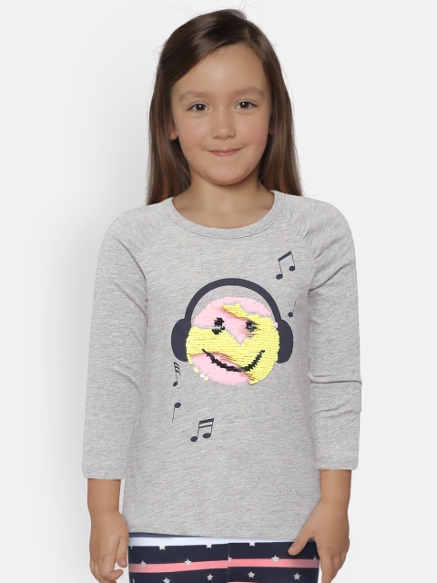 

GAP Girls Flippy Sequin Graphic T-Shirt, Grey melange