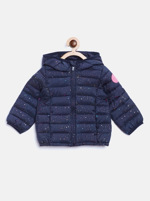 

GAP Girls Print Lightweight Hooded Puffer Jacket, Navy blue