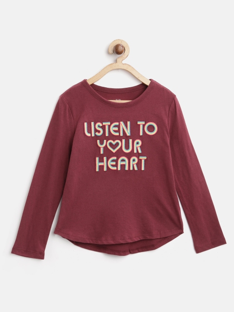 

GAP Girls Graphic Long Sleeve T-shirt, Burgundy