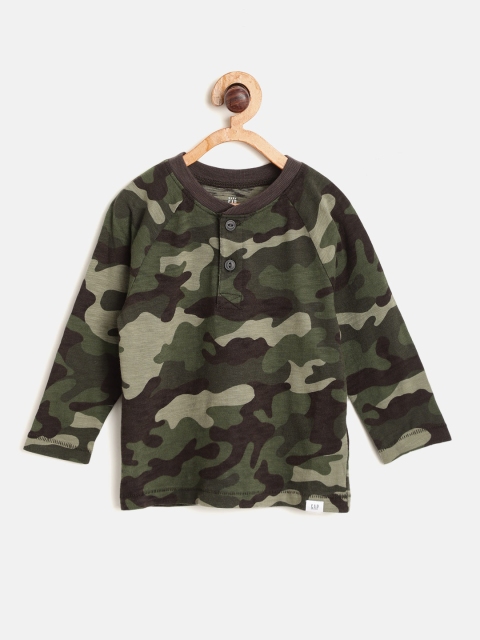 

GAP Boy's Henley Long Sleeve T-shirt, Olive