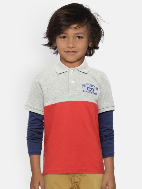 

GAP Boys Colorblock Logo Polo T-Shirt, Red
