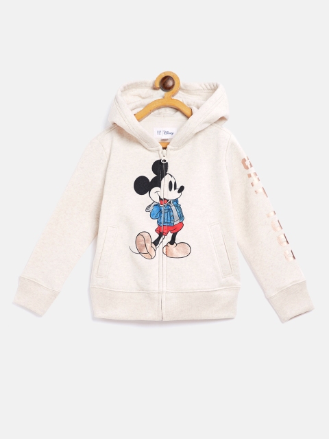 

GAP Girls Disney Mickey Mouse Hoodie Sweatshirt, Off white