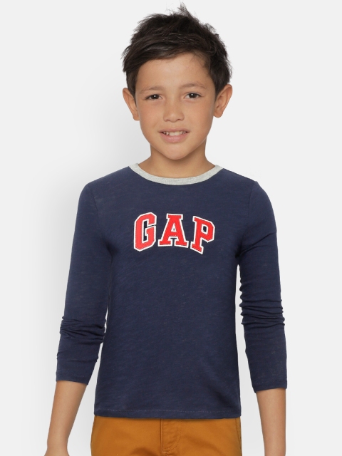 

GAP Boy's Logo Long Sleeves T-shirt, Navy blue
