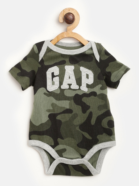

GAP Baby Boys Short Sleeve Bodysuit, Olive