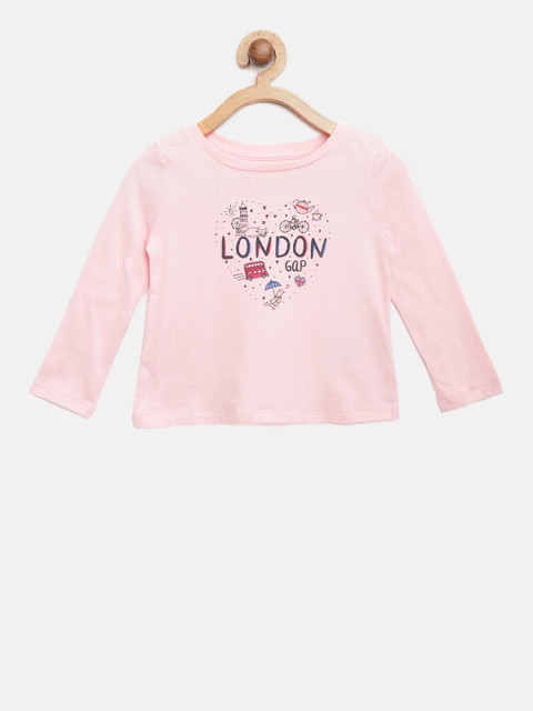 

GAP Girls Glitter Graphic Long Sleeves T-shirt, Pink
