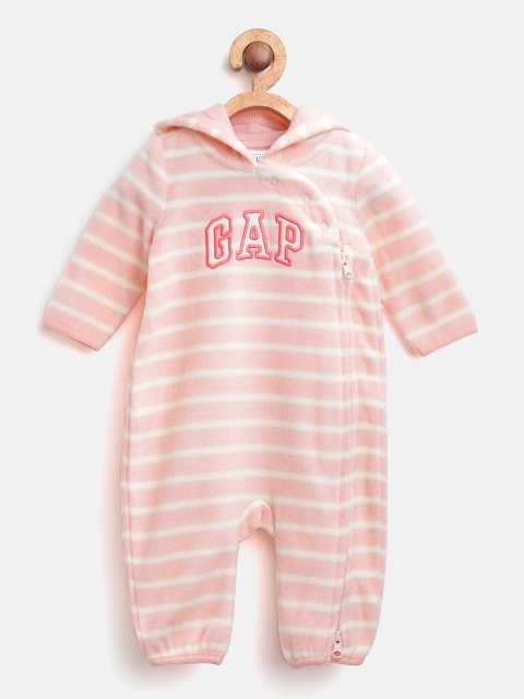 

GAP Baby Girls Logo Hoodie One-Piece, Pink