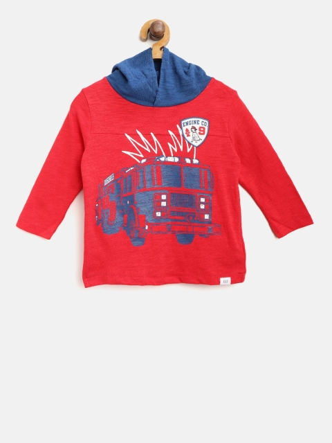 

GAP Boy's Hoodie Long Sleeve T-shirt, Red