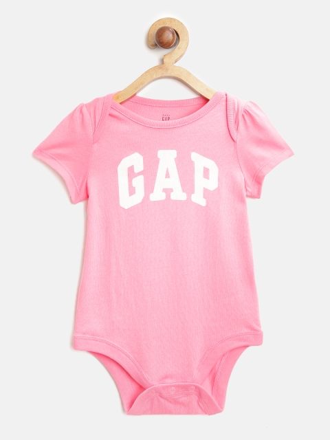 

GAP Baby Girls Logo Short Sleeve Bodysuit, Pink