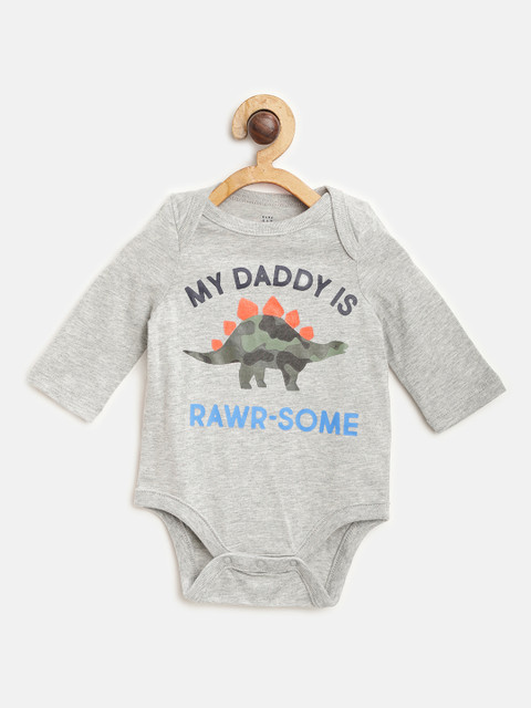 

GAP Baby Boy's Graphic Long Sleeve Bodysuit, Grey melange