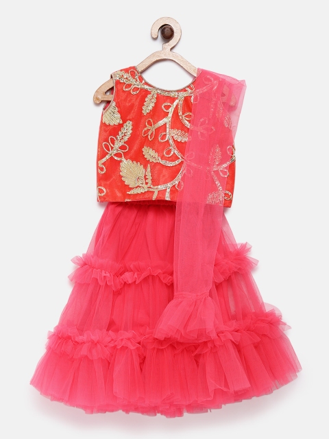 

Barbie by Many Frocks & Pink Ready to Wear Lehenga & Blouse with Dupatta