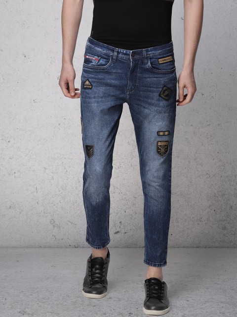 

Ecko Unltd Men Blue Slim Tapered Fit Mid-Rise Clean Look Stretchable Ankle-Length Jeans