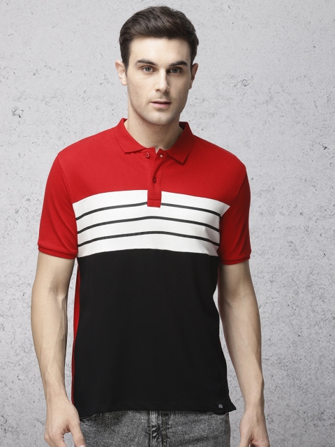 

Ecko Unltd Men Red & Black Colourblocked Slim Fit Polo Collar T-shirt