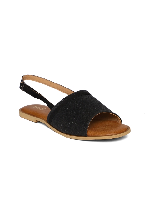 

Inc 5 Women Black Solid Open Toe Flats