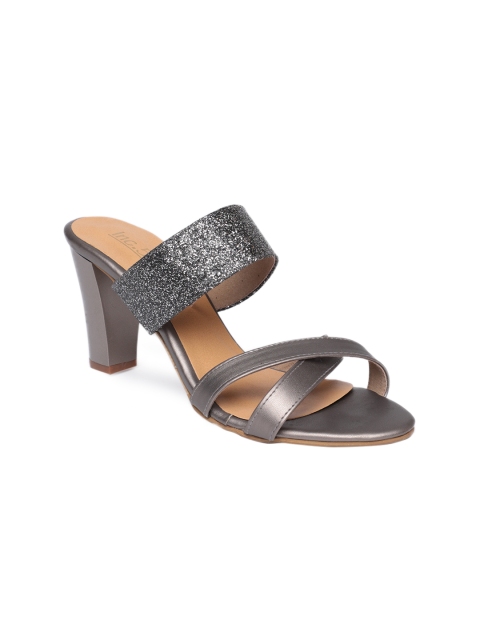 

Inc 5 Women Gun-Metal Toned Embellished Sandals, Charcoal