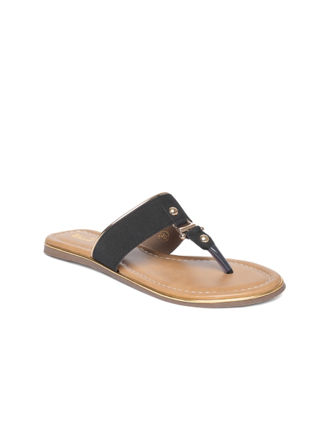 

Inc 5 Women Black Solid T-Strap Flats