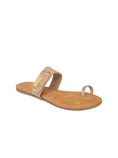 

Inc 5 Women Gold-Toned Solid One Toe Flats