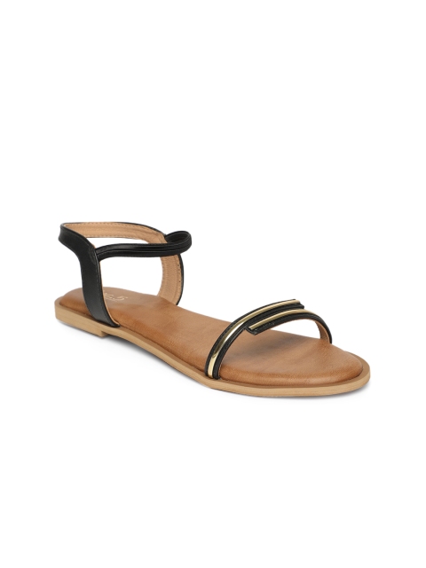

Inc 5 Women Black Solid Open Toe Flats
