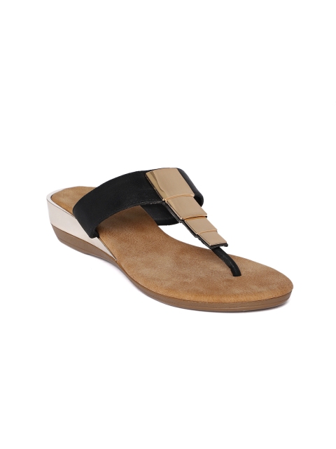

Inc 5 Women Black Solid T-Strap Flats