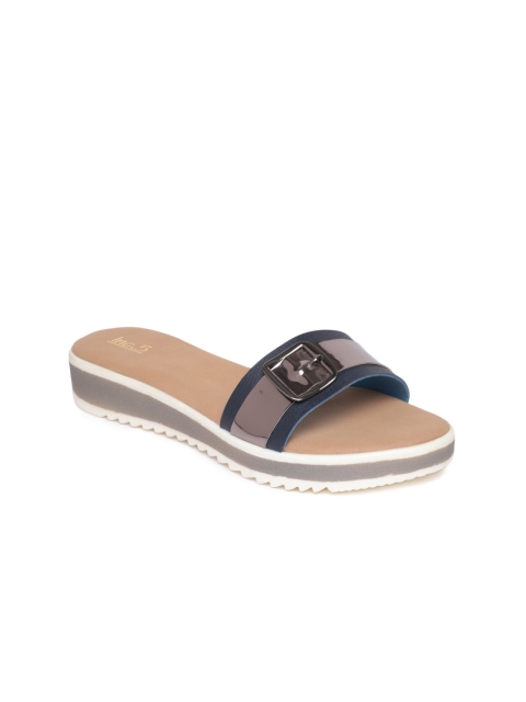 

Inc 5 Women Blue Solid Open Toe Flats