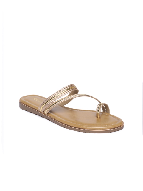 

Inc 5 Women Gold-Toned Solid One Toe Flats