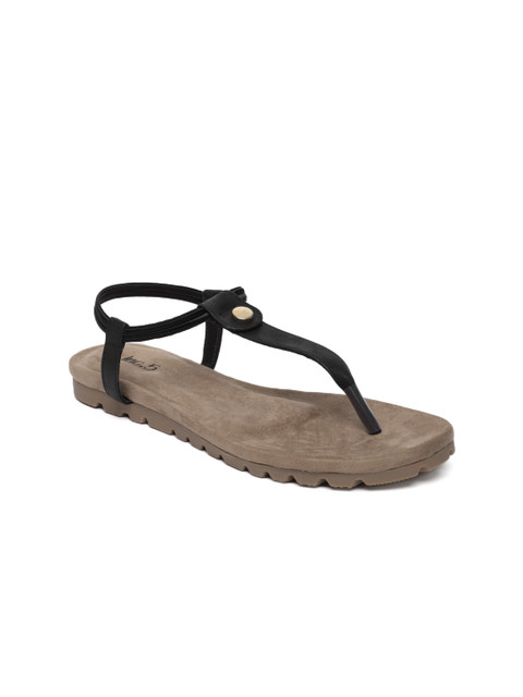

Inc 5 Women Black Solid T-Strap Flats