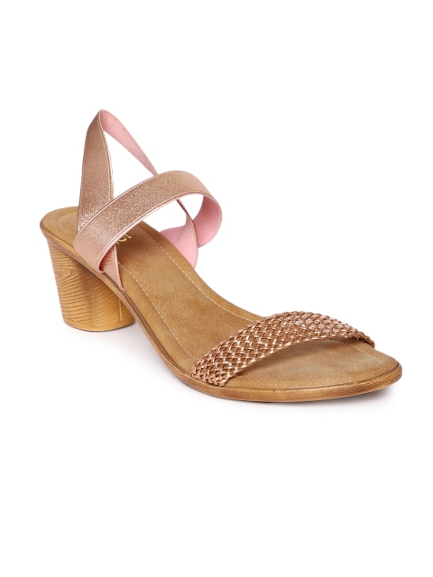 

Inc 5 Women Rose Gold-Toned Woven Design Heels